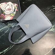 Prada Logo Plaque Tote Bag - Blue 25x21.5x14cm - 3