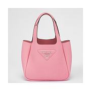 Prada Logo Plaque Tote Bag - Pink 25x21.5x14cm - 1