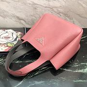Prada Logo Plaque Tote Bag - Pink 25x21.5x14cm - 3