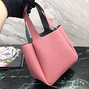 Prada Logo Plaque Tote Bag - Pink 25x21.5x14cm - 5