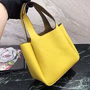 Prada Logo Plaque Tote Bag - Yellow 25x21.5x14cm - 5