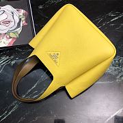 Prada Logo Plaque Tote Bag - Yellow 25x21.5x14cm - 2