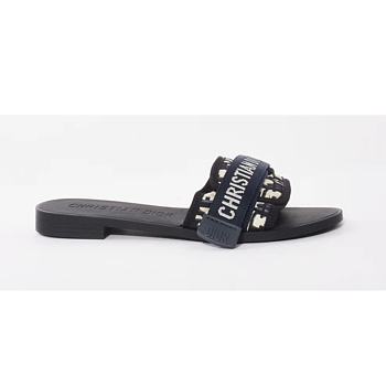 Dior Deep Blue Oblique Nylon Diorevolution Slides