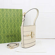 Gucci 73 small bucket bag - white leather 18.5x20x8.5cm - 5