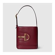 Gucci 73 small bucket bag - Rosso Ancora red smooth leather 18.5x20x8.5cm - 1