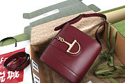 Gucci 73 small bucket bag - Rosso Ancora red smooth leather 18.5x20x8.5cm - 6