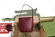 Gucci 73 small bucket bag - Rosso Ancora red smooth leather 18.5x20x8.5cm - 5