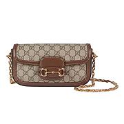 Gucci Horsebit 1955 Shoulder Bag Beige/Ebony 24x13.5x7.5cm - 1