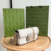 Gucci GG Supreme Beige Horsebit 1955 Shoulder Bag 24x13.5x7.5cm - 5