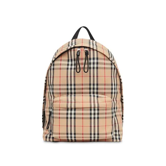 Burberry Vintage Check Nylon Backpack Archive Beige 30.5×14.5×42.5cm - 1