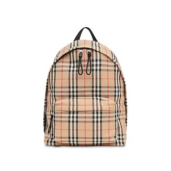 Burberry Vintage Check Nylon Backpack Archive Beige 30.5×14.5×42.5cm