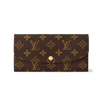 Louis Vuitton Emilie Monogram Emilie Wallet Brown M60697 19cm