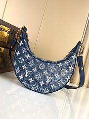 Louis Vuitton Loop Baguette Handbag Denim Jacquard Navy Blue 23x13x6cm - 4