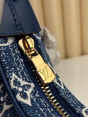 Louis Vuitton Loop Baguette Handbag Denim Jacquard Navy Blue 23x13x6cm - 3