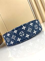 Louis Vuitton Loop Baguette Handbag Denim Jacquard Navy Blue 23x13x6cm - 2