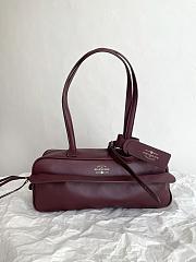 Balenciaga Women's Carrie Bowling Bag in Dark Burgundy 30.9*11.9*11.9cm - 3