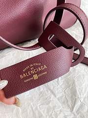 Balenciaga Women's Carrie Bowling Bag in Dark Burgundy 35.8*18.7*16.5cm - 2