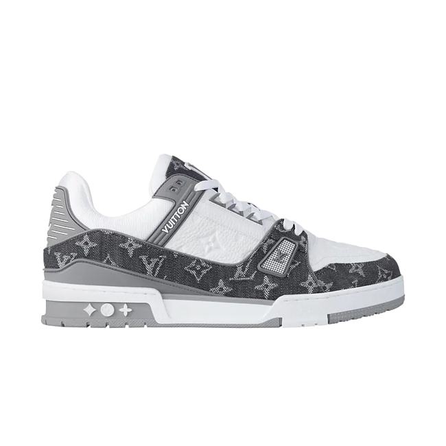Louis Vuitton Trainer Monogram Denim Grey White 1ADF58 - 1
