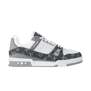 Louis Vuitton Trainer Monogram Denim Grey White 1ADF58