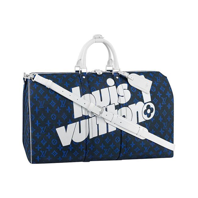 Louis Vuitton LKeepall bandouliere 55 Monogram Blue 55*31*26cm - 1