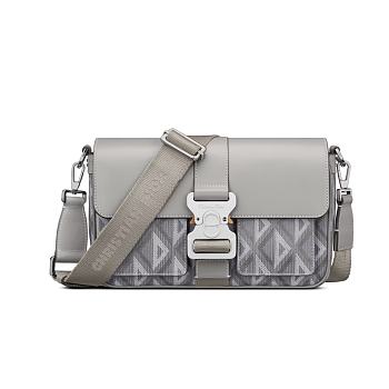 Dior Hit The Road Shoulder Bag Diamond CD Grey 24.5cm