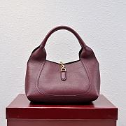 Gucci Softbit medium top handle bag - Rosso Ancora red grainy leather 27.5x21x16cm - 4