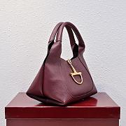 Gucci Softbit medium top handle bag - Rosso Ancora red grainy leather 27.5x21x16cm - 5