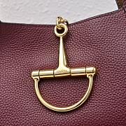 Gucci Softbit medium top handle bag - Rosso Ancora red grainy leather 27.5x21x16cm - 6