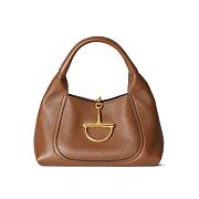 Gucci Softbit medium top handle bag - Brown grainy leather 27.5x21x16cm - 1