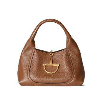 Gucci Softbit medium top handle bag - Brown grainy leather 27.5x21x16cm