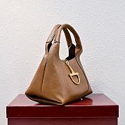 Gucci Softbit medium top handle bag - Brown grainy leather 27.5x21x16cm - 4