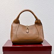 Gucci Softbit medium top handle bag - Brown grainy leather 27.5x21x16cm - 6