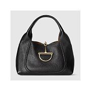 Gucci Softbit medium top handle bag - Black grainy leather 27.5x21x16cm - 1