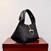 Gucci Softbit medium top handle bag - Black grainy leather 27.5x21x16cm - 6