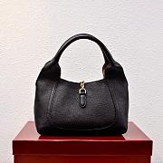 Gucci Softbit medium top handle bag - Black grainy leather 27.5x21x16cm - 4