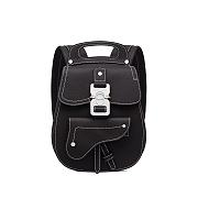Dior Saddle Detail Backpack Grained Calfskin Small Black 19*27.5*11.5cm - 1