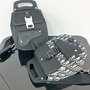 Dior Saddle Detail Backpack Grained Calfskin Small Black 19*27.5*11.5cm - 5