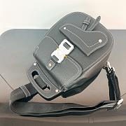 Dior Saddle Detail Backpack Grained Calfskin Small Black 19*27.5*11.5cm - 3