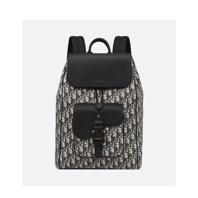 Dior Saddle Backpack Beige Black 1ADBA161YKS-H27E 41.5*28.5*15cm - 1