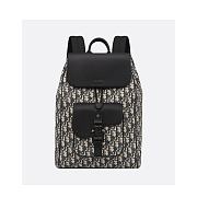 Dior Saddle Backpack Beige Black 1ADBA161YKS-H27E 41.5*28.5*15cm - 1