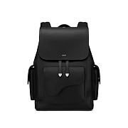 Dior Saddle Backpack Grained Calfskin Black 28x38x18cm - 1