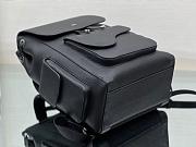 Dior Saddle Backpack Grained Calfskin Black 28x38x18cm - 6