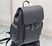 Dior Saddle Backpack Grained Calfskin Black 28x38x18cm - 5