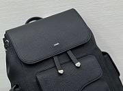Dior Saddle Backpack Grained Calfskin Black 28x38x18cm - 3