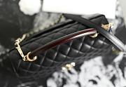 Chanel Black Quilted Caviar Leather and Lizard Embossed Small Coco Top Handle Bag 28.5x11x18cm - 3