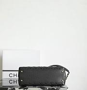 Chanel Black Quilted Caviar Leather and Lizard Embossed Small Coco Top Handle Bag 28.5x11x18cm - 2