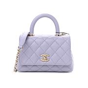 CHANEL Caviar Quilted Extra Mini Coco Handle Flap Light Purple 18cm - 1