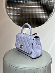 CHANEL Caviar Quilted Extra Mini Coco Handle Flap Light Purple 18cm - 4