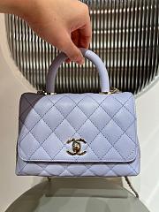 CHANEL Caviar Quilted Extra Mini Coco Handle Flap Light Purple 18cm - 3