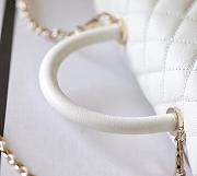Chanel White Caviar Mini Coco Top Handle Bag Leather 22.5x16x9cm - 4